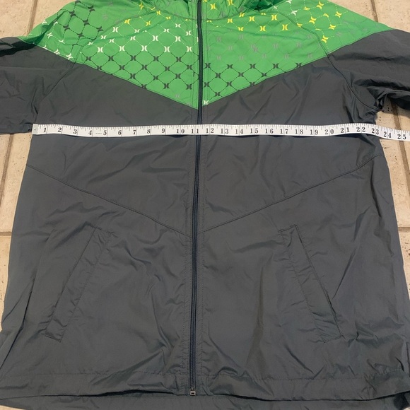 Hurley Men's Green & Grey Color Block Windbreaker Jacket - Size XL - Picture 6 of 6